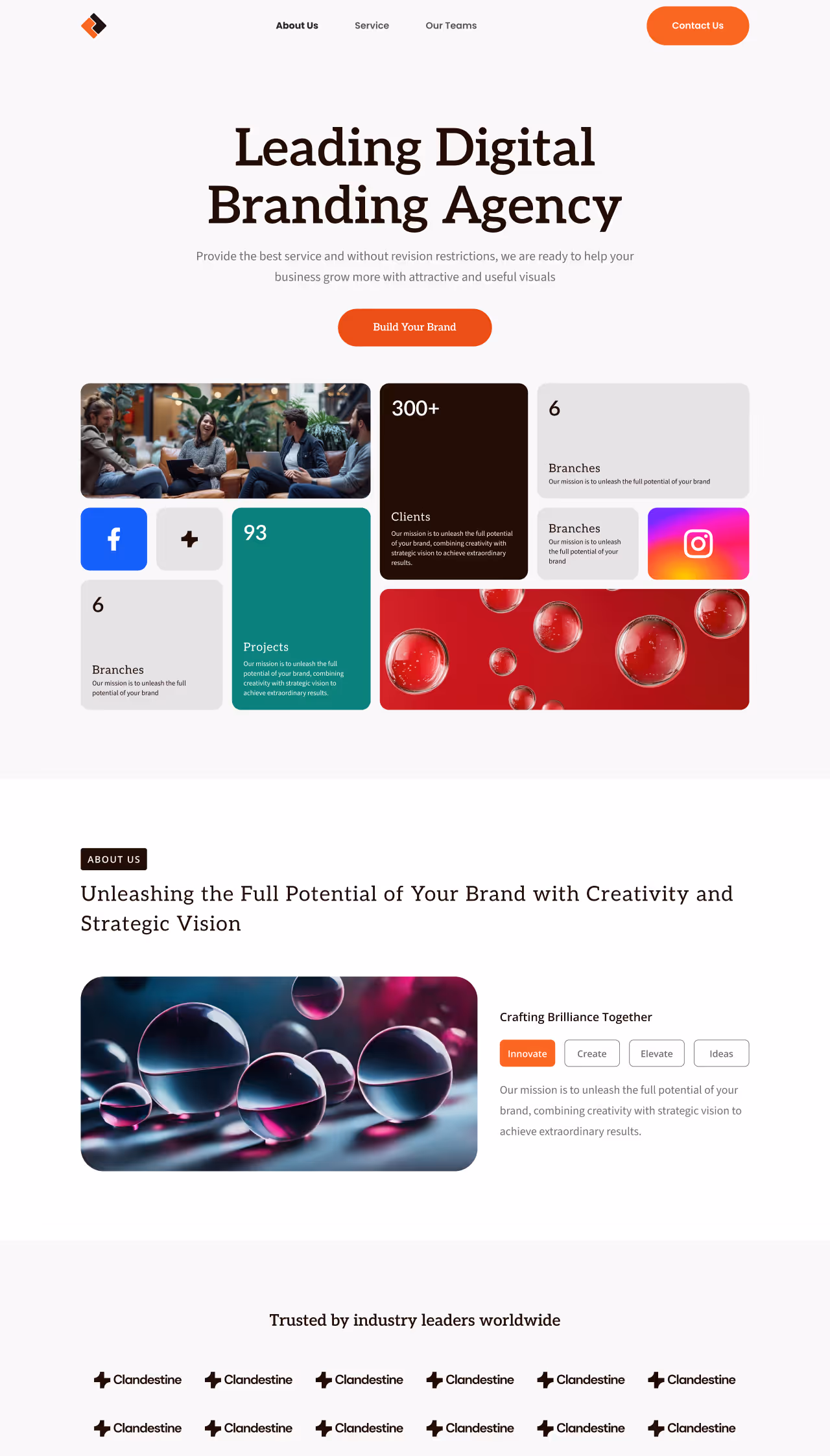 Agency Template – modern Webflow landing page for creative agencies with smooth animations and custom design by Mahek Dave
