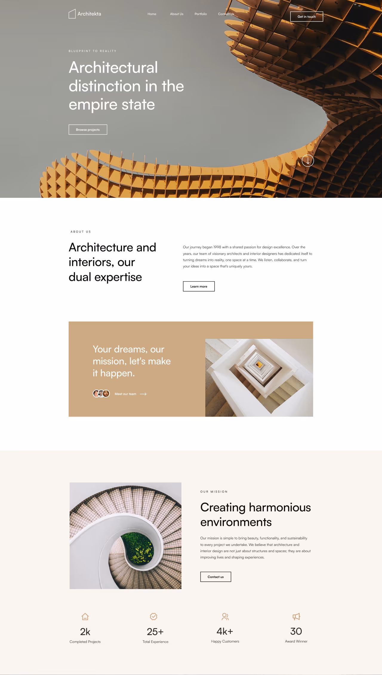 Architekta – responsive architecture website template featuring minimal design and interactive animations by Mahek Dave